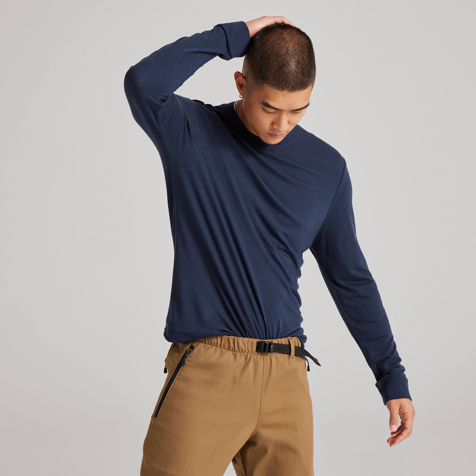 Men's Long Sleeve Sea Tee - Navy Night